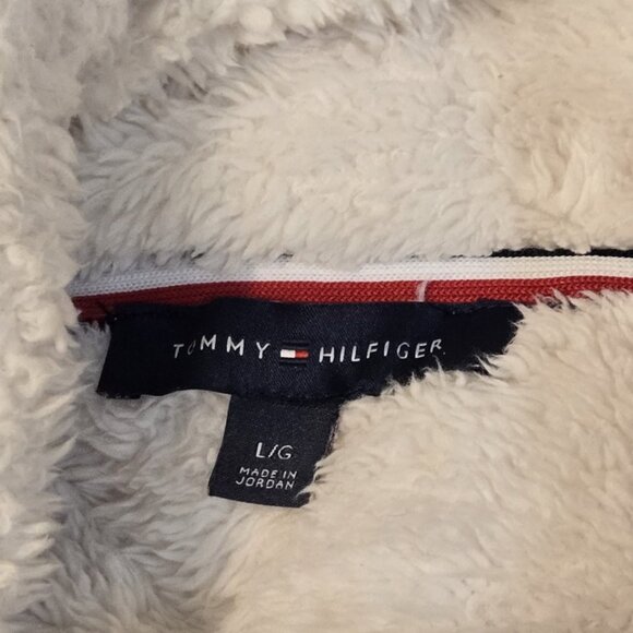 WOMENS TOMMY HILFIGER 1/4 ZIP SHERPA FAUX FUR SUPER SOFT SWEATER LARGE EUC (846) - Picture 6 of 6